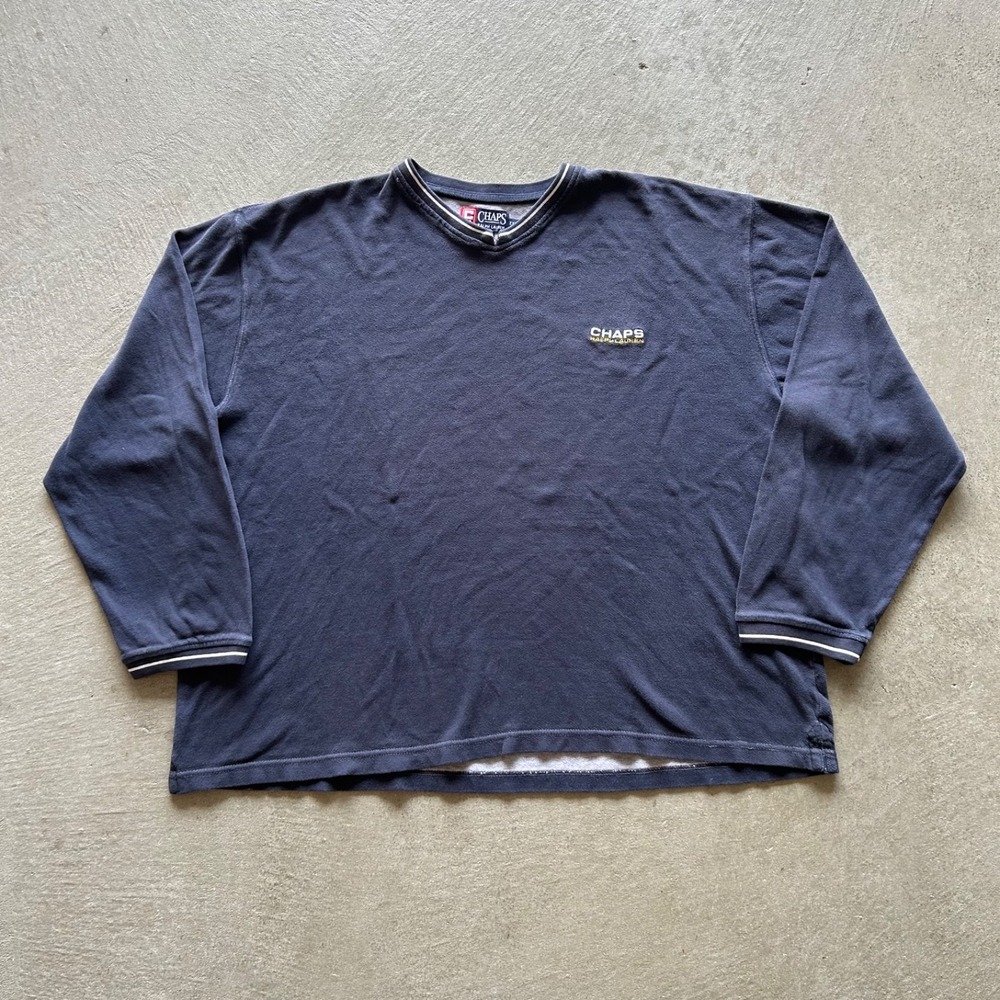 Vintage 90s Chaps Ralph Lauren Sweatshirt Size XXL Navy Blue Logo Pullover